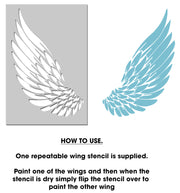 Angel Wings Stencil -  Open Wings