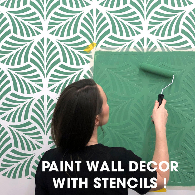 ALLOVER Scallop Wall Pattern Stencil, Modern Minimal or Nursery Wall Decor