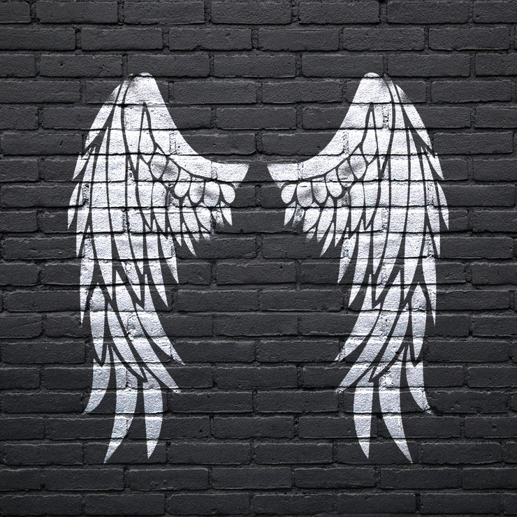 Angel Wings Stencil, Open, Large Wall Painting stencil, Interior