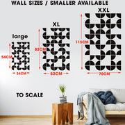 Quarter Circles ABSTRACT Wall STENCIL, BAUHAUS Style Geometric Wall Decor Pattern