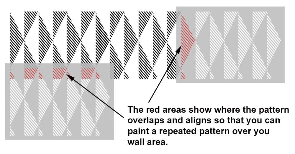 SHADOW DIAMONDS Abstract Geometric Pattern Stencil - Wall Decor Stencil ...