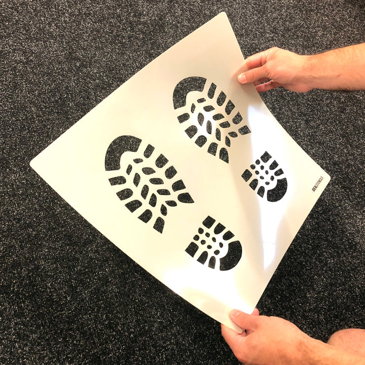 Boot print / Footprint / Shoe print -  Reusable Painting Stencil