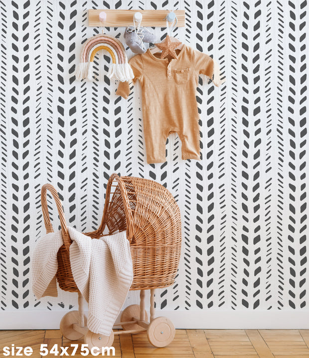 SKETCH Herringbone STENCIL - Wall Decor Pattern Stencil