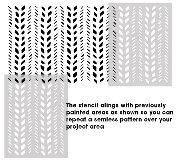 SKETCH Herringbone STENCIL - Wall Decor Pattern Stencil