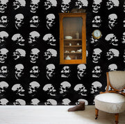 SKELETAL Skulls Pattern Wall Decor Stencil, Gothic Wall Decor Stencil
