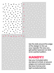 Hand-drawn Polka Dots Spots Wall Stencil