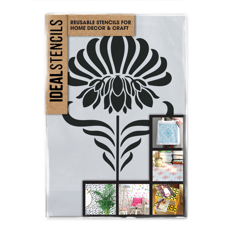 Art Nouveau Vintage Flower Motif Stencil