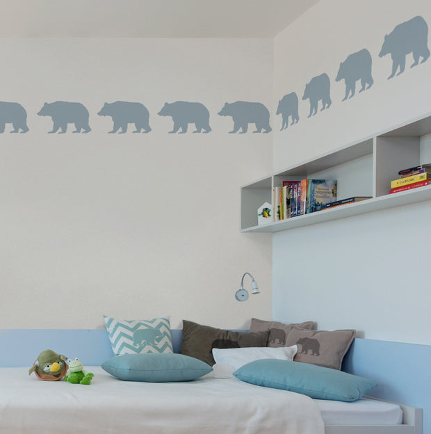 Bear stencil painted on wall -  Ideal Stencils