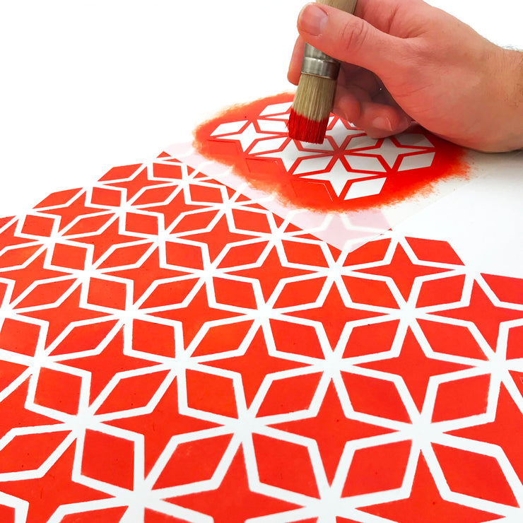 Painting geometric stencil pattern