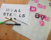 Alphabet calligraphy A-Z 0-9 stencil