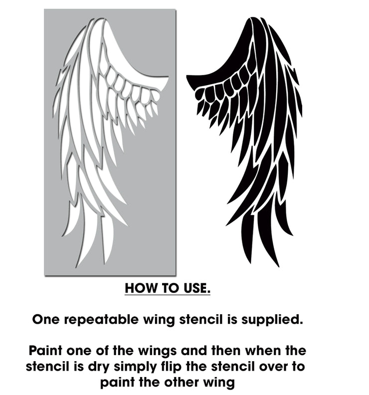 Angel Wings Stencil -  Closed Wings