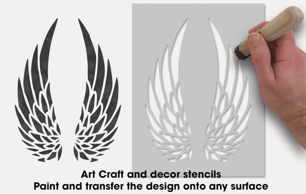 Angel Wings Stencil, CLOSED WINGS, Art Craft & Decor