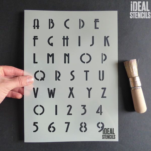 Art Deco Alphabet Stencil - Letters 7 numbers | Ideal Stencils