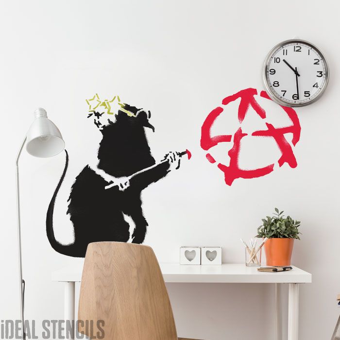 Sticker Mural rond - Banksy - Girl with the red balloon Sticker Mural rond - Banksy - Girl with the red balloon