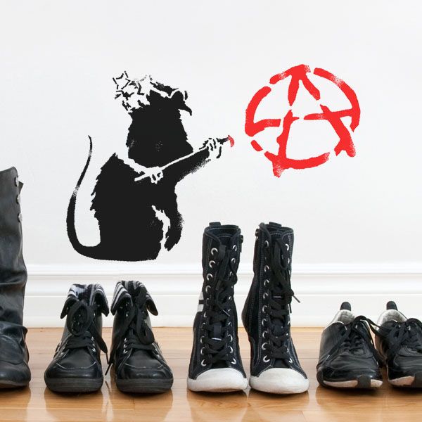 Banksy Anarchy Rat Stencil | Ideal Stencils – IdealStencils