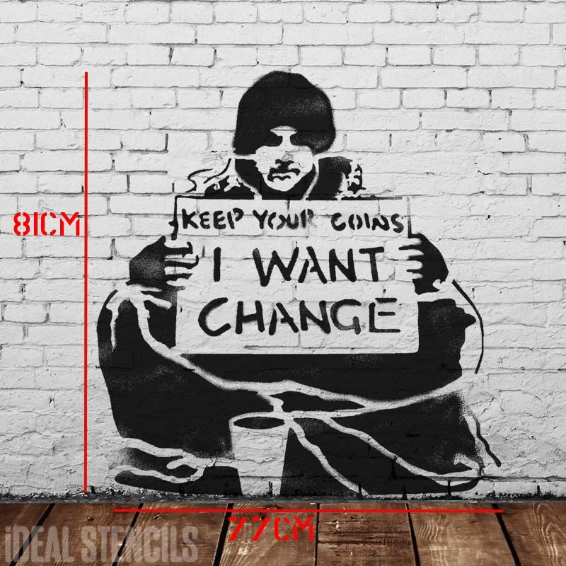 Banksy Beggar Stencil | Life Size | Ideal Stencils – IdealStencils