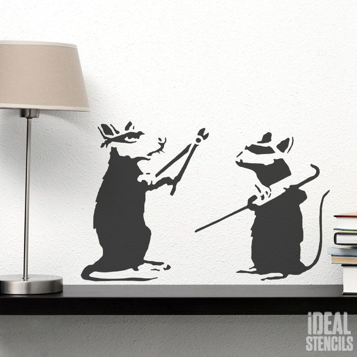 Banksy Burglar Rats stencil