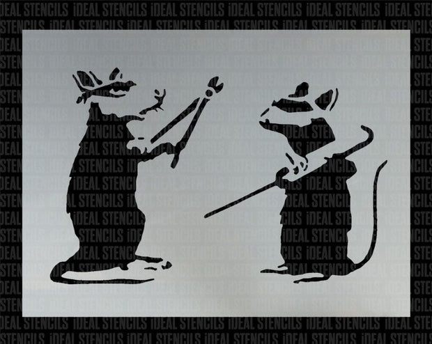Banksy Burglar Rats stencil