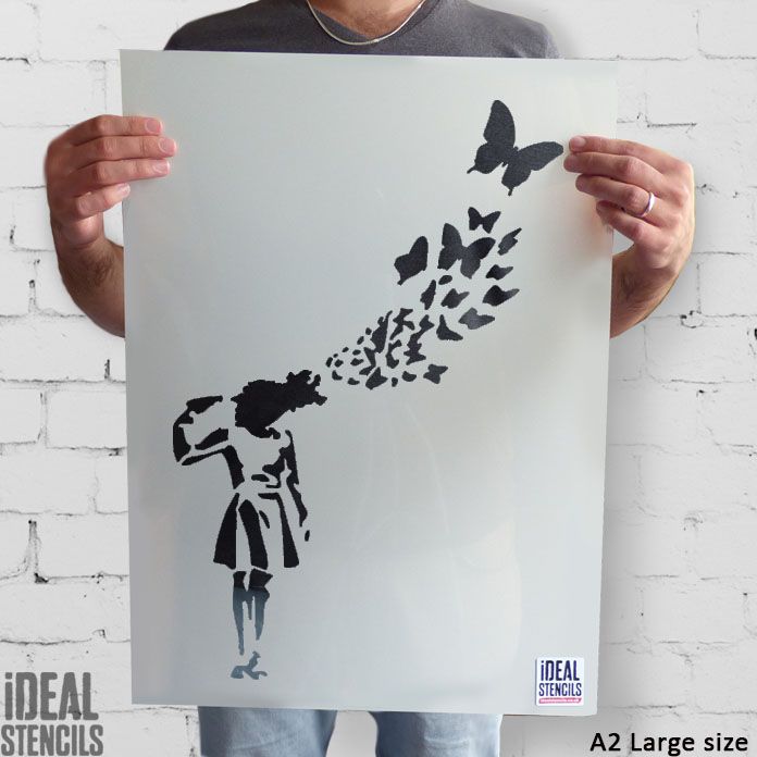 Banksy Butterfly Girl Suicide Stencil