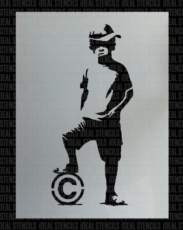 Banksy 'Copyright Boy' Stencil
