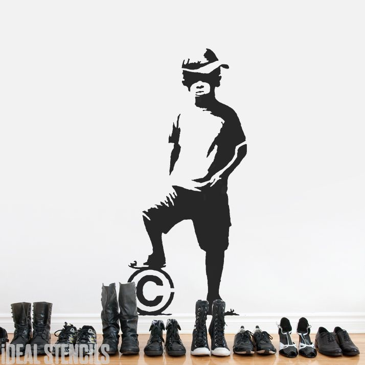 Banksy Copyright Boy Stencil - Life Size