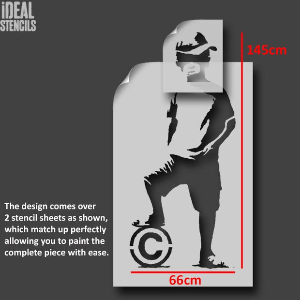 Banksy Copyright Boy Stencil - Life Size