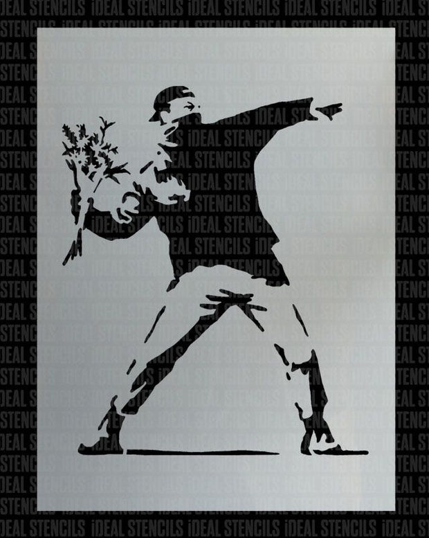 Banksy Flower Thrower Stencil