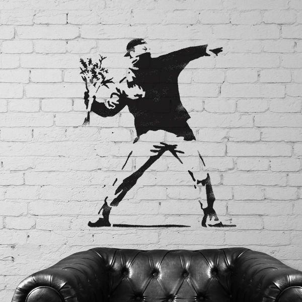 Banksy Flower Thrower Stencil