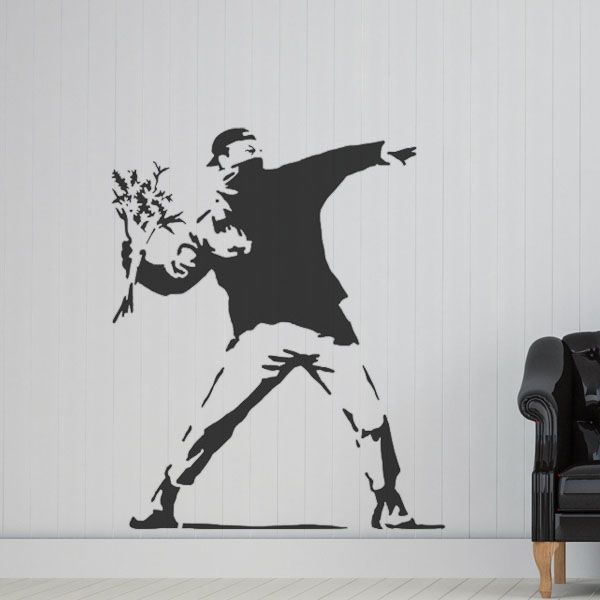 Banksy Flower Thrower Stencil - Life Size