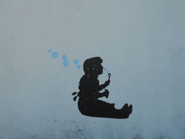 Banksy Girl Blowing Bubbles - Life Size