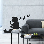 Banksy Girl Blowing Bubbles Stencil