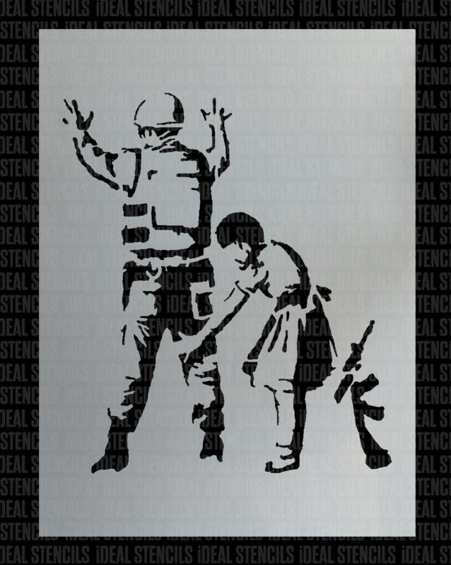Banksy 'Girl Frisking Soldier' Stencil