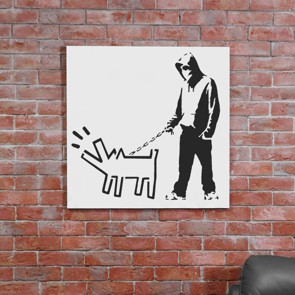 Banksy Hoodie & Keith Haring Dog Stencil