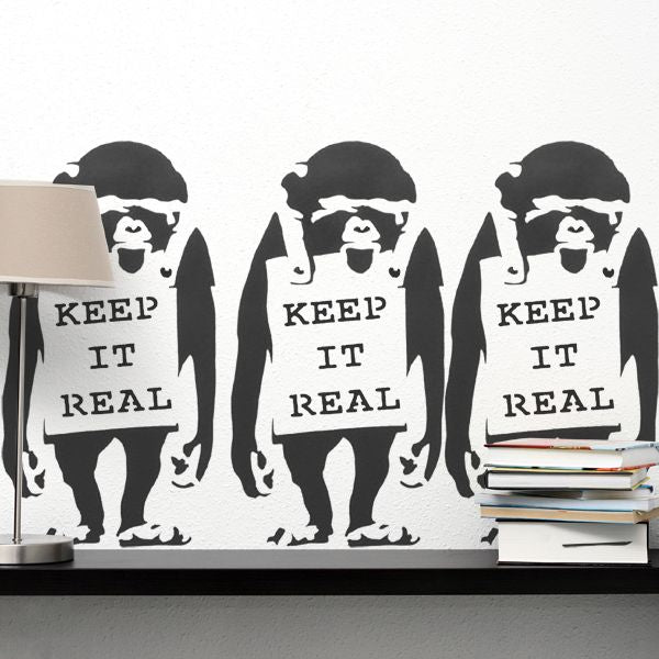 Banksy KEEP IT REAL Monkey Stencil