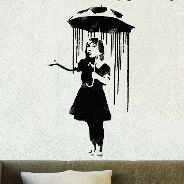 Banksy Nola Girl with Umbrella Stencil