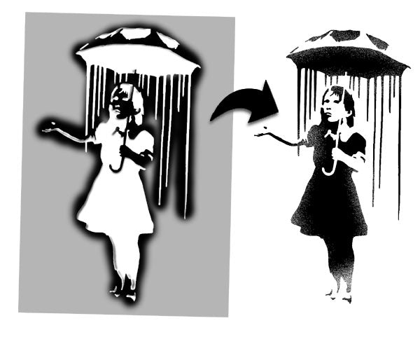 Banksy Nola Girl with Umbrella Stencil