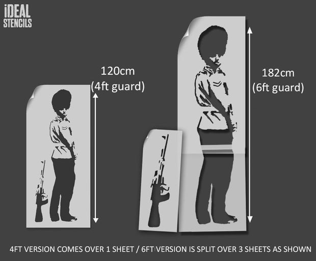 Banksy Pissing Guard Stencil Life size