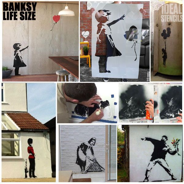Banksy Pissing Guard Stencil Life size
