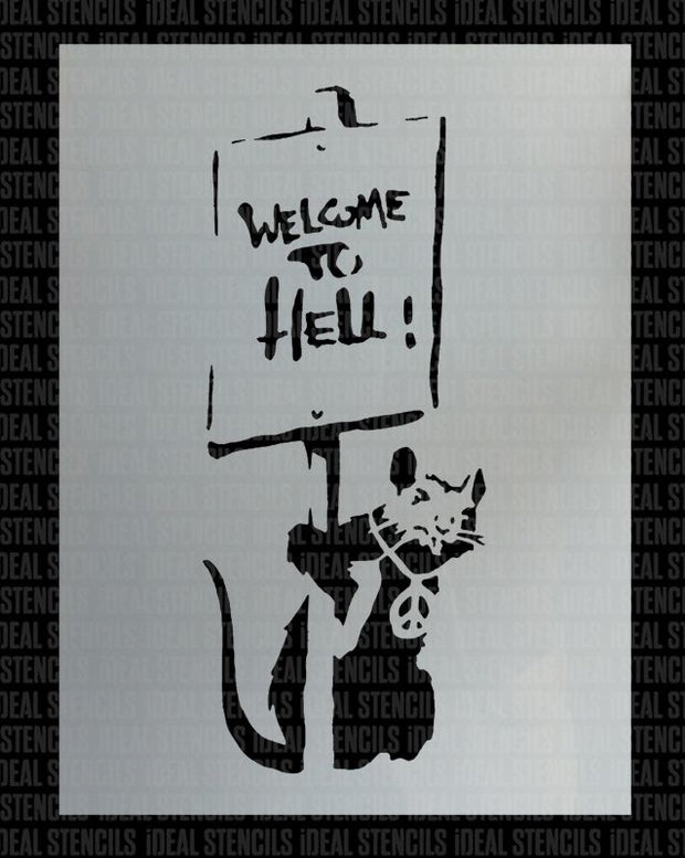 Banksy Rat Welcome To Hell