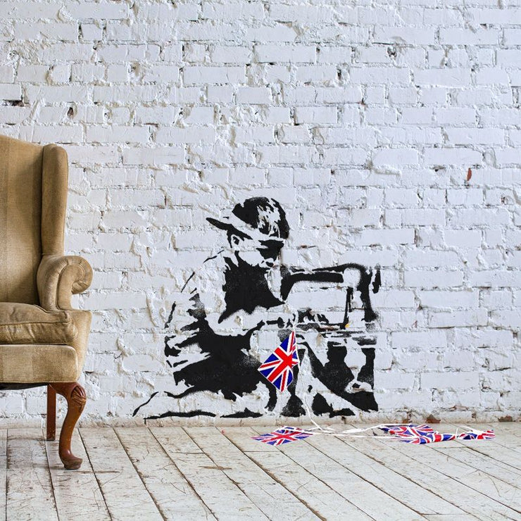 Banksy Slave Labour Bunting Boy Stencil
