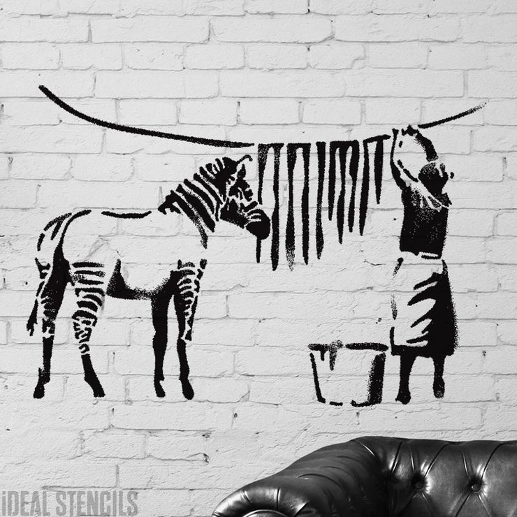 Banksy 'Zebra Wash' Stencil