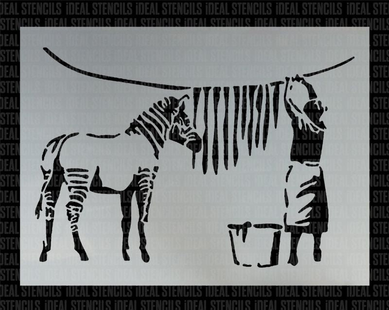 Banksy 'Zebra Wash' Stencil - Reusable Graffiti Art | Ideal