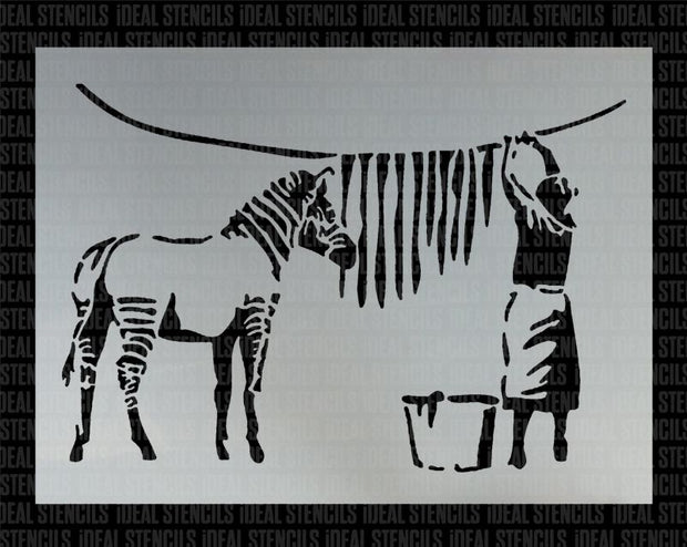 Banksy 'Zebra Wash' Stencil