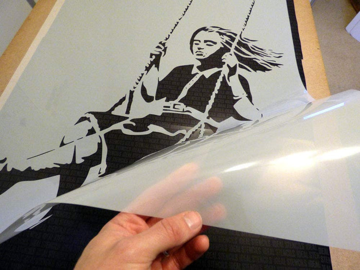 Banksy Girl on Swing Stencil