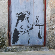 Banksy Rat with Catapult Stencil