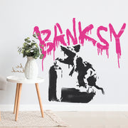 Banksy Spray painting Rat Stencil