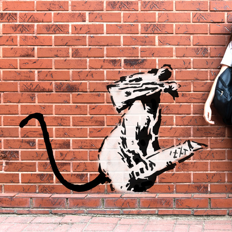 Banksy Rat with Knife Stencil