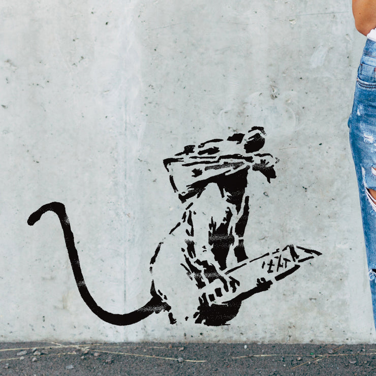Banksy Rat with Knife Stencil
