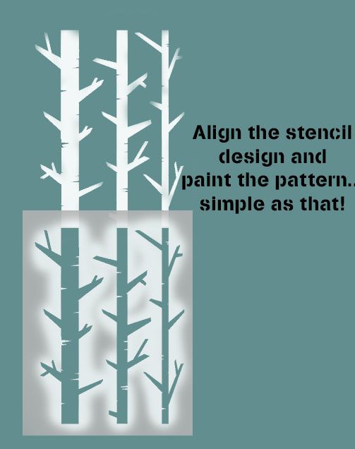 Birch Tree Pattern Stencil
