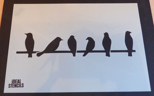 Birds on Wire Stencil